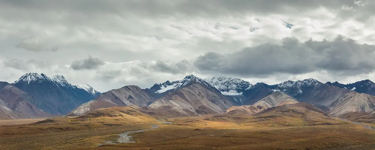 Alaska: Landscape of Denali National Park from Eielson Visitor Center, Alaska, United States.