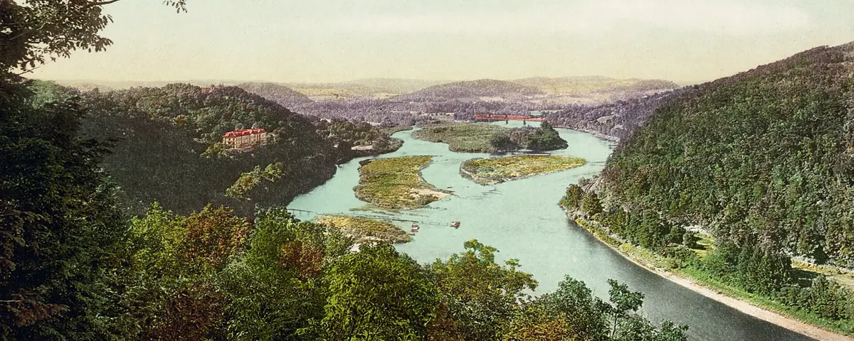 New Jersey: View of the Delaware River in New Jersey, looking from the Delaware Water Gap.