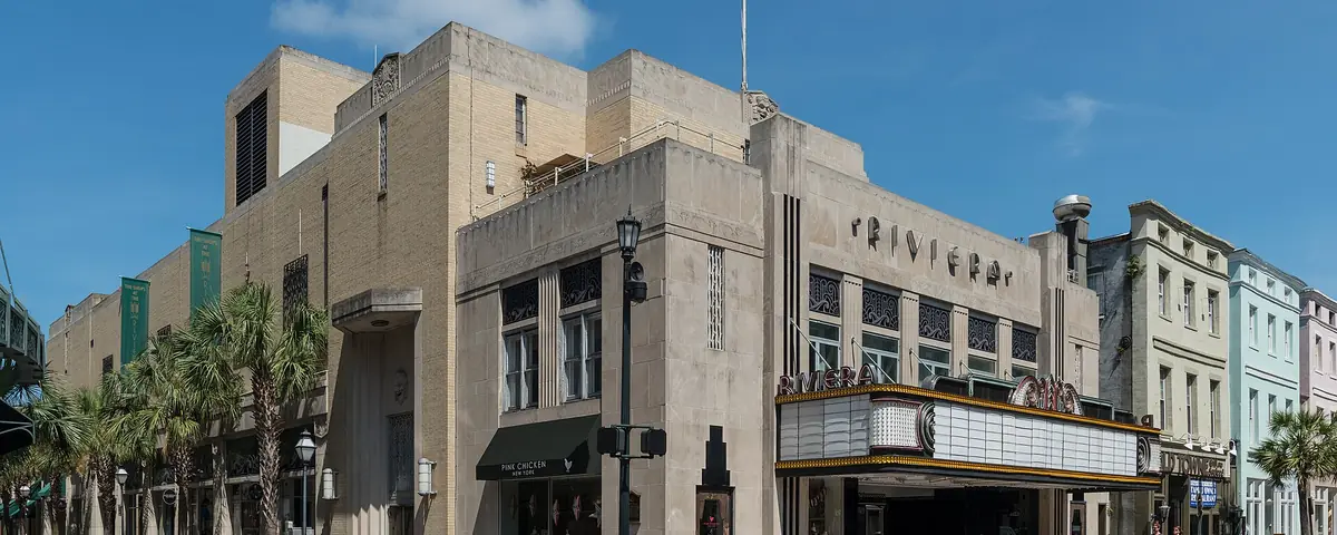 South Carolina: A southwest view of the Riviera Theater, Charleston, South Carolina