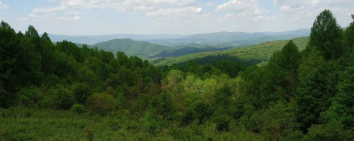 Virginia: The view from Eaton Hollow Overlook looking west. Eaton Hollow Overlook is on the west side of Skyline drive at mile 70.3. Shenandoah Nation